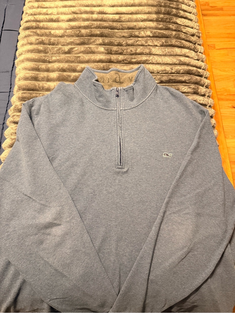 Men's Vineyard Vines Heather Blue Quarter-Zip Sweater